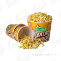 Belle tasse de pop-corn en papier jetable